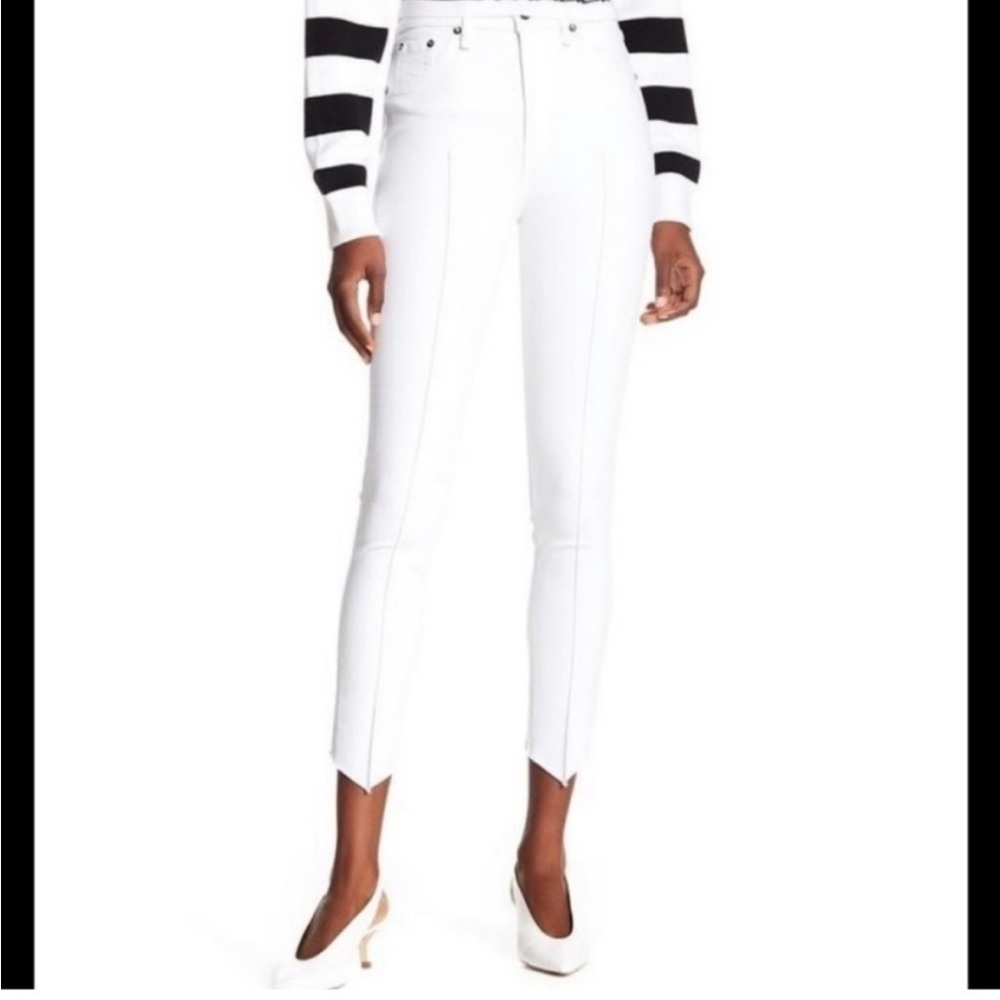 Rag & Bone White Manson High Rise Ankle Skinny Jean